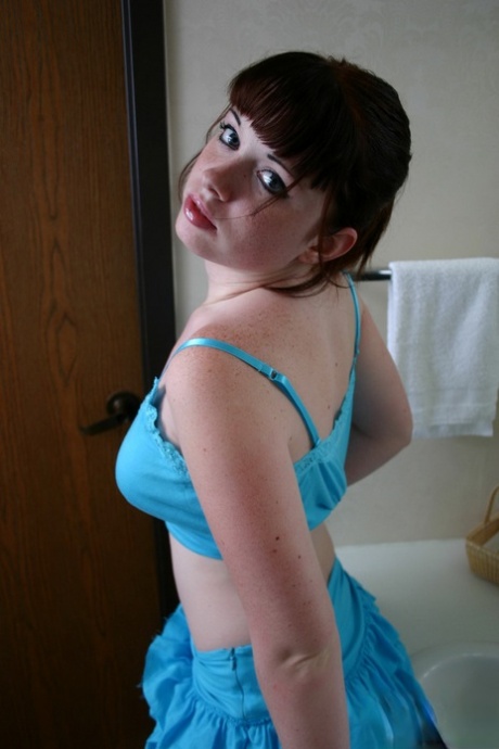 Amazing teen Barbie stripping and touching herself in the bathroom 55945756