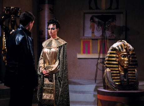 Sexy brunette plays the part of Cleopatra being double fucked inside a palace 74183838